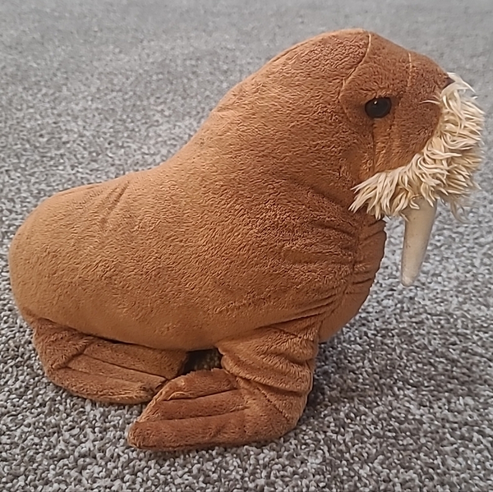 Brown Plush Walrus Toy for Small Pets